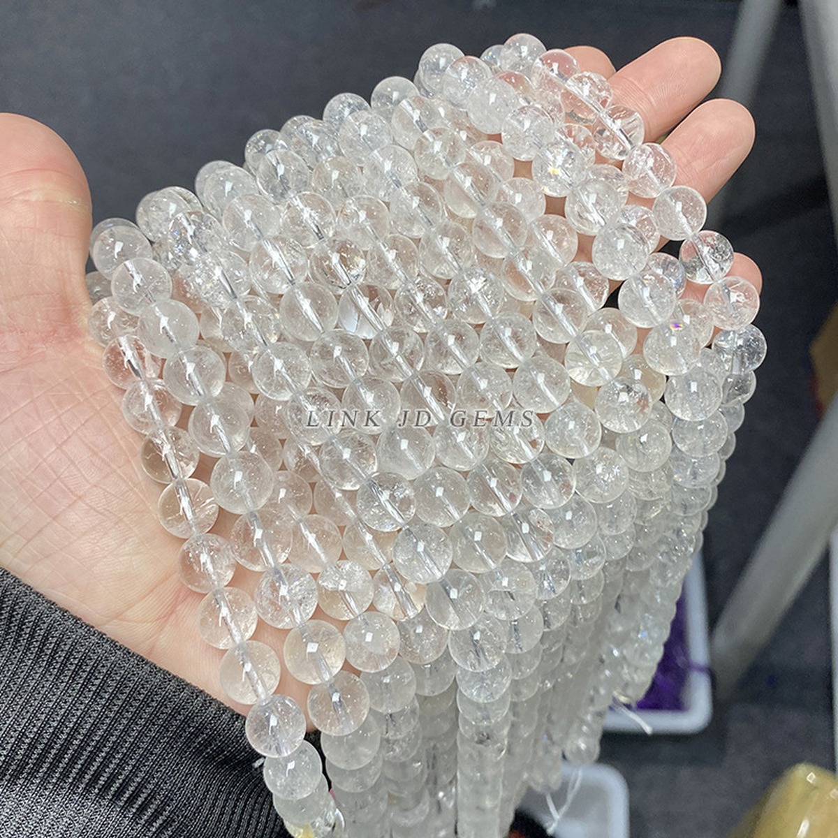 Clear Quartz Cloud Bracelet flat lay detail thumbnail