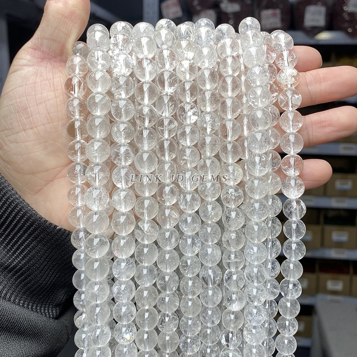 Clear Quartz Cloud Bracelet wrist styling thumbnail