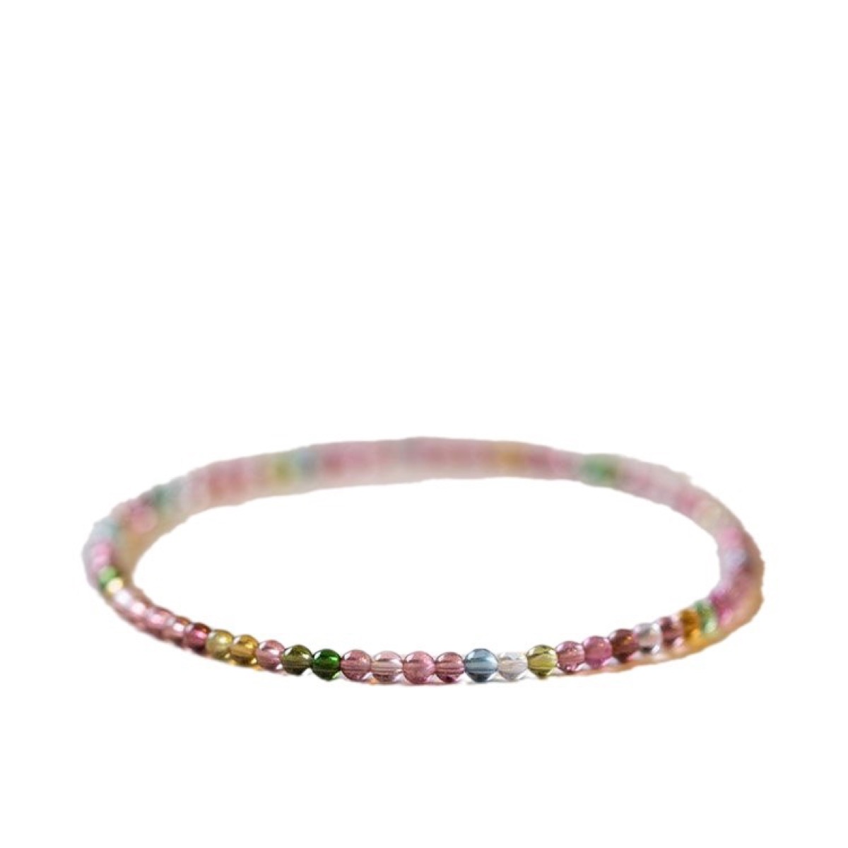 Fine Rainbow Micro Bead Bracelet wrist styling thumbnail
