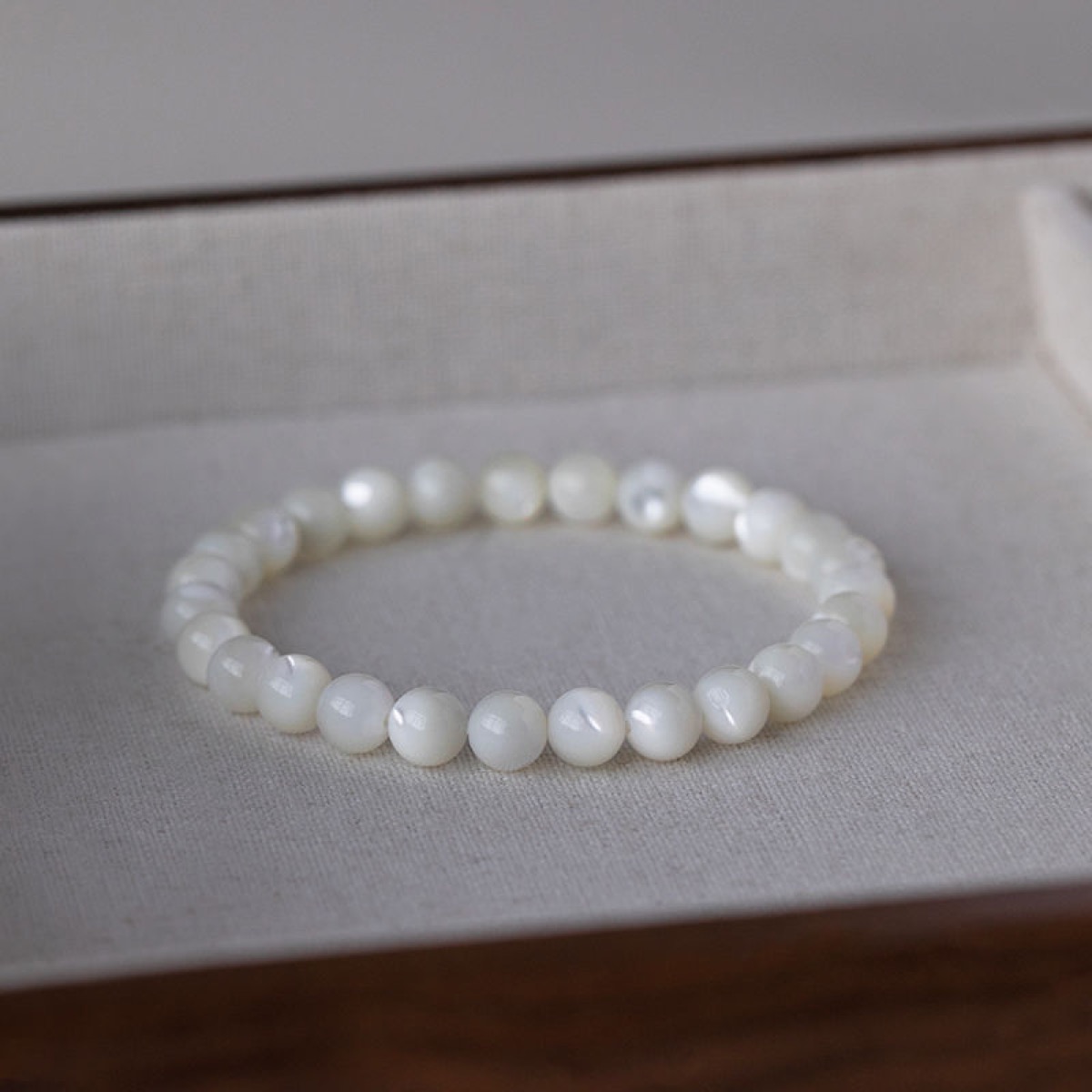 Lustre White Shell Bracelet wrist styling thumbnail