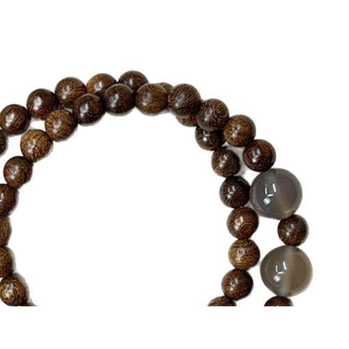 Smoky Wood Double-Strand Bracelet close bead detail thumbnail