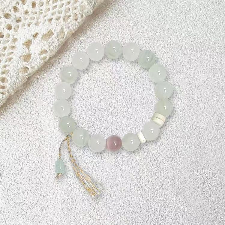 Mist Jade Stone Bracelet flat lay detail thumbnail