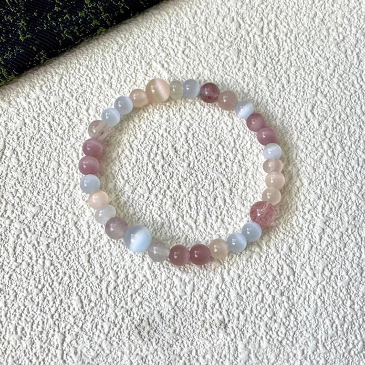 Butterfly Mist Cat Eye Bracelet flat lay detail thumbnail