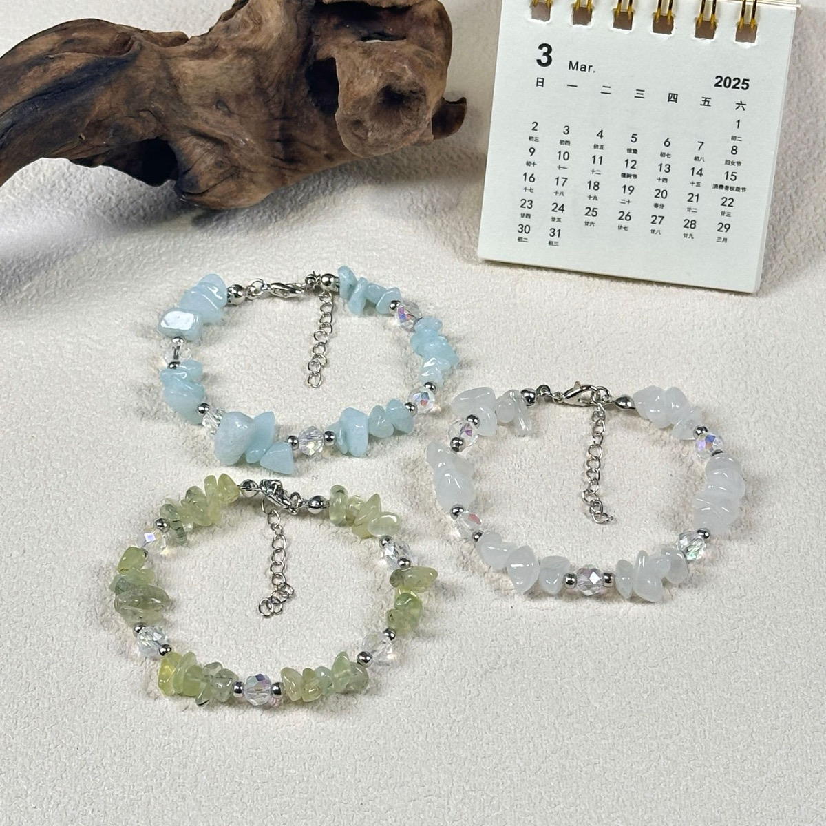 Blue Chip Stone Bracelet flat lay detail thumbnail