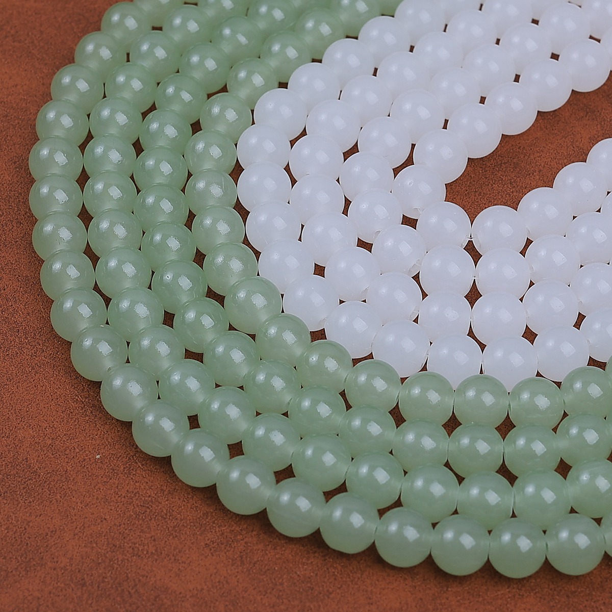 Green Aventurine Bead Bracelet flat lay detail thumbnail