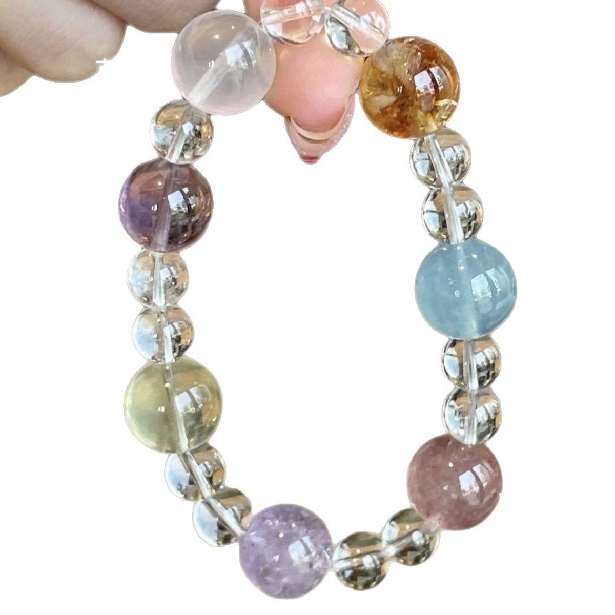 Pastel Prism Bead Bracelet close bead detail thumbnail