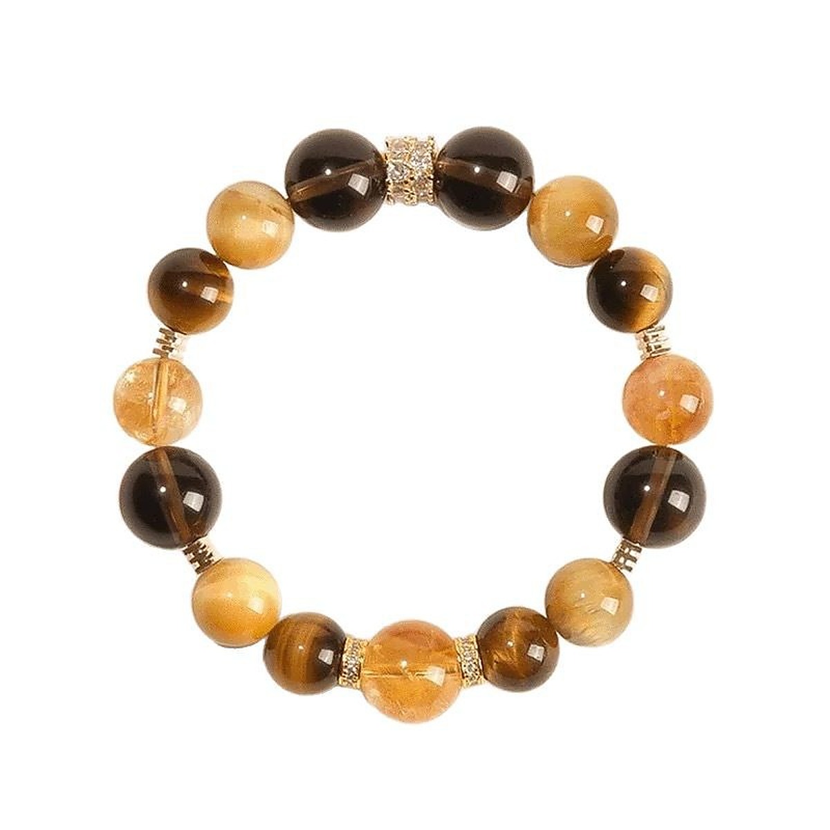 Tiger Eye Amber Bead Bracelet