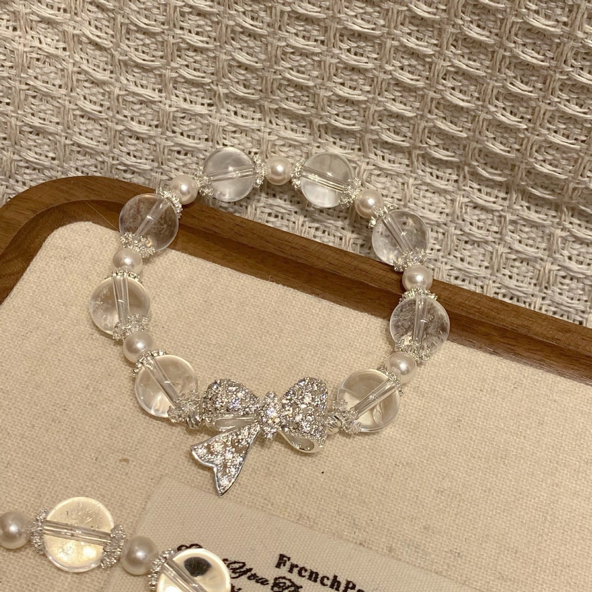Clear Bow Crystal Bracelet wrist styling thumbnail