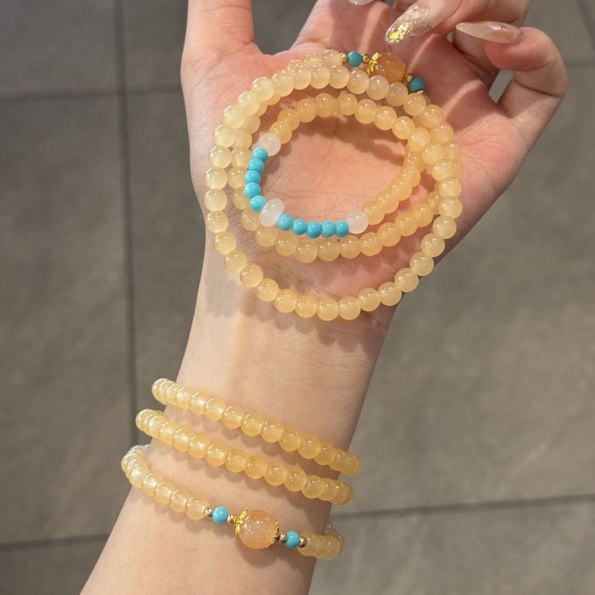 Sunlit Cornsilk Wrap Bracelet flat lay detail thumbnail